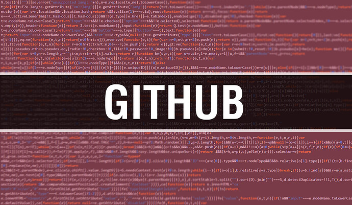 Der Schriftzug "GitHub", im Hintergrund ist Programmcode zu sehen