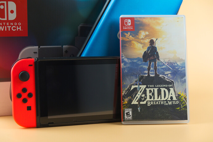 Eine Nintendo Switch mit Zelda BotW, für das der YouTuber PointCrow eine Multiplayer-Mod entwickelt hat