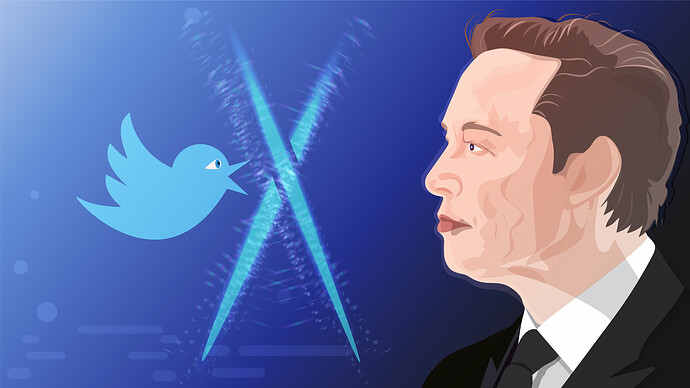 Elon Musk und das Twitter-Logo