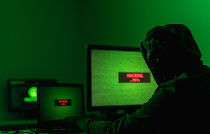 Ein Anonymer Hacker führt Malware aus