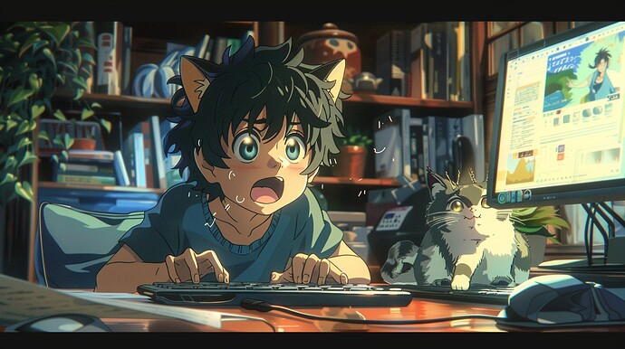 Eine Anime-Figur mit Katzenohren ist schockiert (Symbolbild)