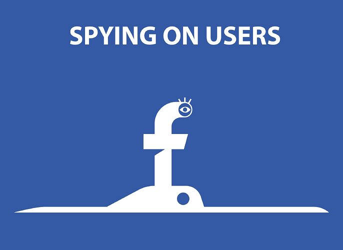 Facebooks f als Periskop der Überwachungsmaschine.