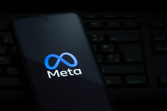 Das Logo von Meta auf einem Handy