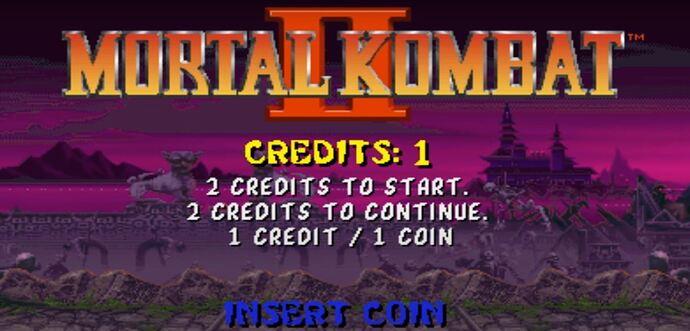 Startbildschirm von Mortal Kombat 2