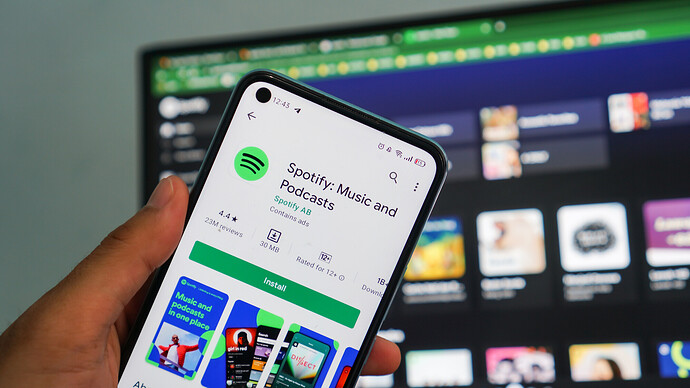 Die Spotify-App auf einem Handy