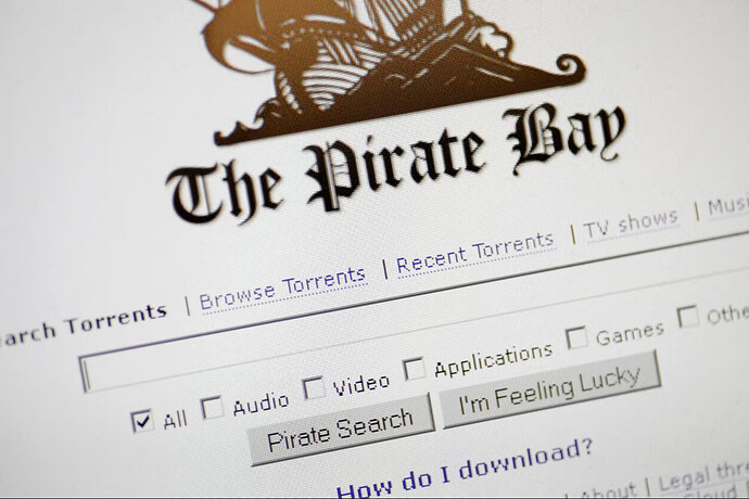 Die Seite von The Pirate Bay