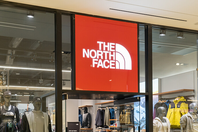 North Face Shop in einem Einkaufszentrum.