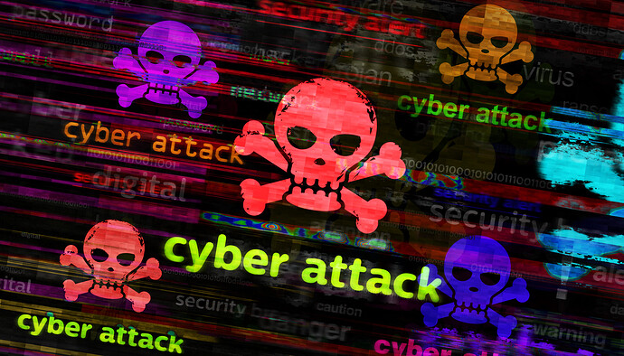Cyber-Angriff mit Totenkopf-Symbol (Symbolbild)