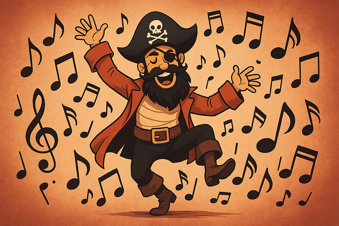 Piraterie in Feierlaune: Der digitale Untergrund tanzt zu gestohlenen Beats.
