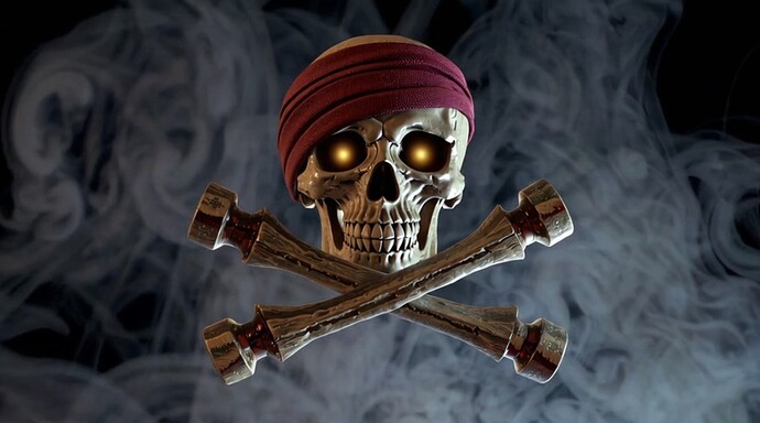 Pirate Mystery, a pirate skull
