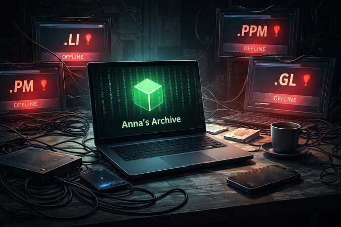 Abgeschaltet und doch erreichbar: Der Schlagabtausch um Anna’s Archive geht weiter.