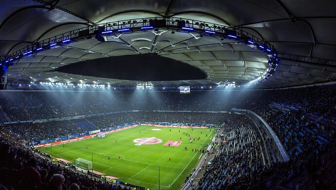 Fußball live, Volksparkstadion, Hamburg.