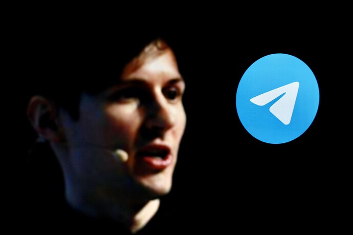 Pavel Durov und das Logo von Telegram