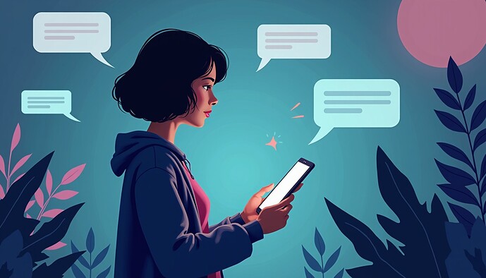 freiwillige Chatkontrolle, girl with a smarthpone, using a messenger.