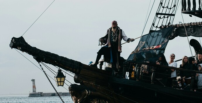 Pirate ship with a bell