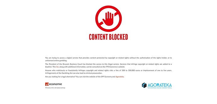 Belgien Site-Blocking, content blocked
