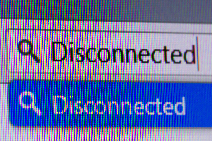 Das Wort "Disconnected" in einer Adresszeile