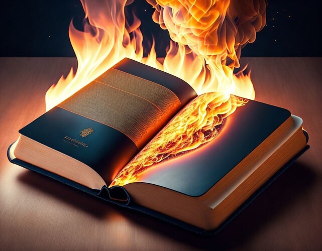 burning book
