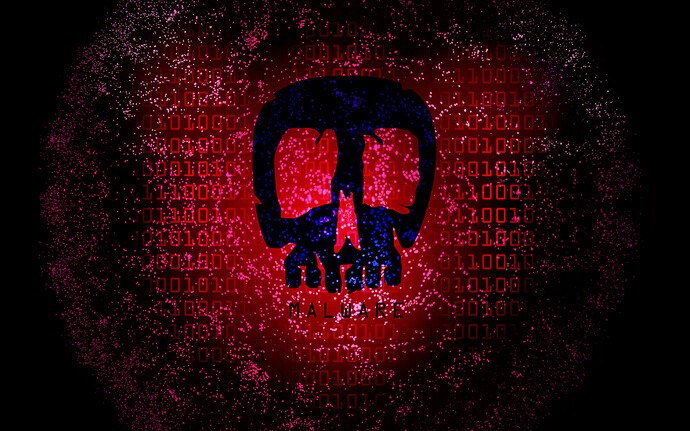 Totenkopf vor Binärcode