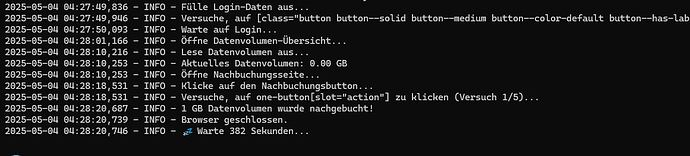 nachbuchung erfolgreich