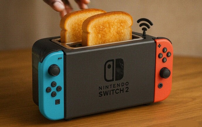 Die Nintendo Switch 2 als Toaster.