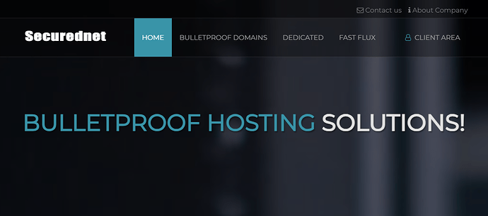 Bulletproof Hosting Anbieter, Screenshot von securednet.su