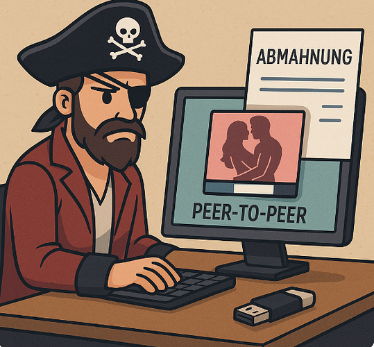 Wenn Streaming zur Falle wird: Ein moderner Pirat lädt einen Erotikfilm über eine Tauschbörse – Schon wenig später folgt die Abmahnung.
