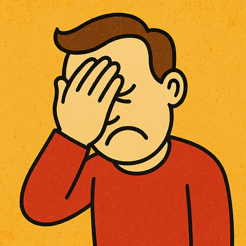 A popular internet meme character such as the "facepalm" meme, with a humorous vibe.