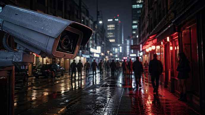 Überwachungskamera im Frankfurter Bahnhofsviertel mit mehreren Objektiven zur Gesichtserkennung im öffentlichen Raum