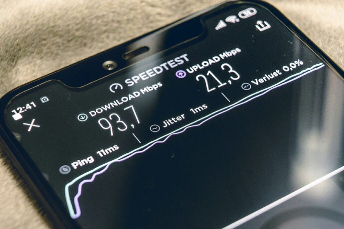 Speedtest auf einem Smartphone