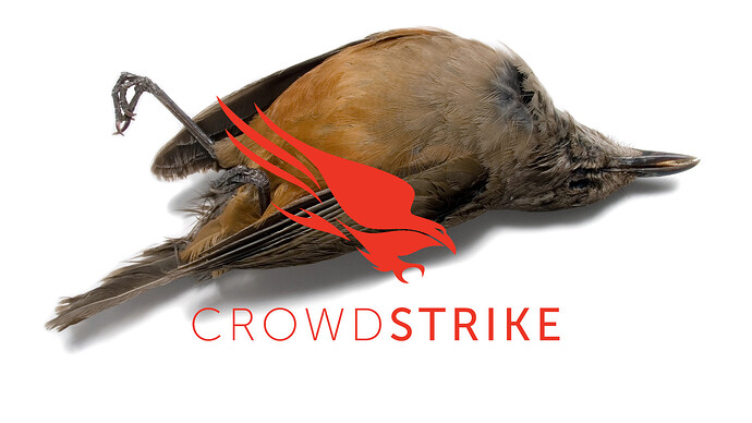 CrowdStrike Logo eines Phoenix über einem toten Vogel