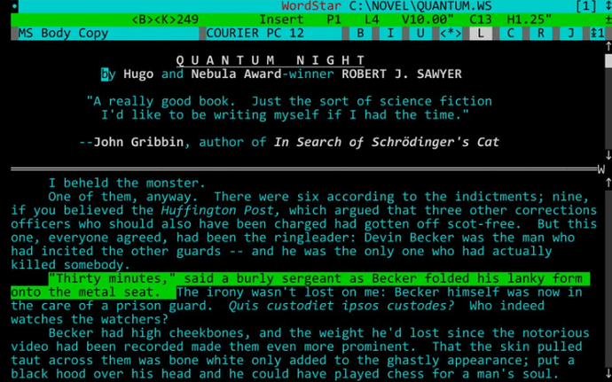 WordStar: Autor stellt Kult-DOS-App kostenlos zur Verfügung