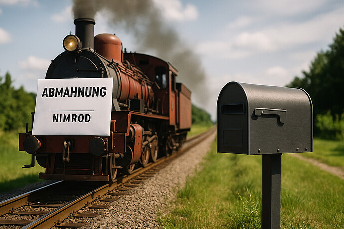 Die Abmahnung rollt an: Nimrod liefert mit Volldampf direkt in den Briefkasten.