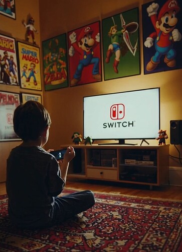 a kid playing switch 2