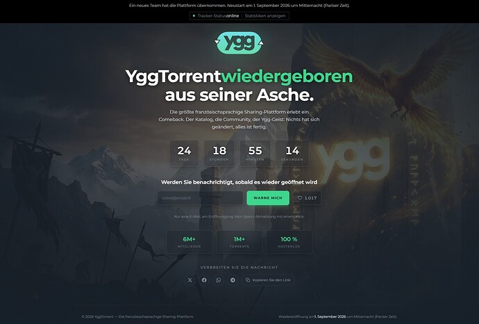 Yggtorrent, Comeback
