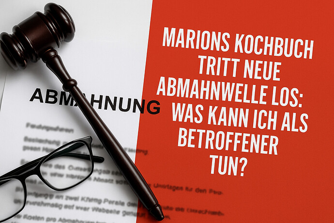 Marions Kochbuch, neue Abmahnwelle, was kann ich als Betroffener tun?