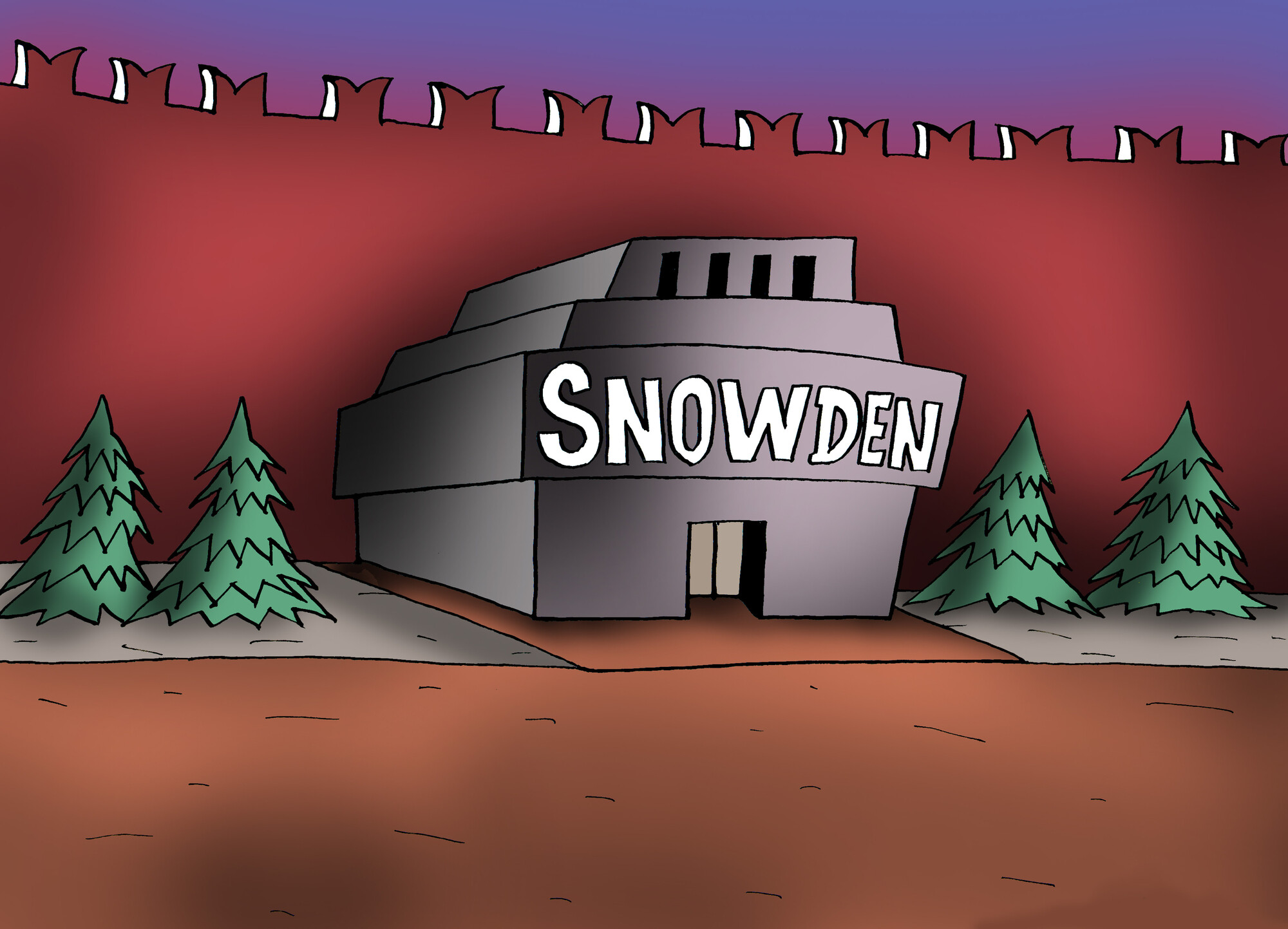 Edward Snowdens Mausoleum - eine Karikatur