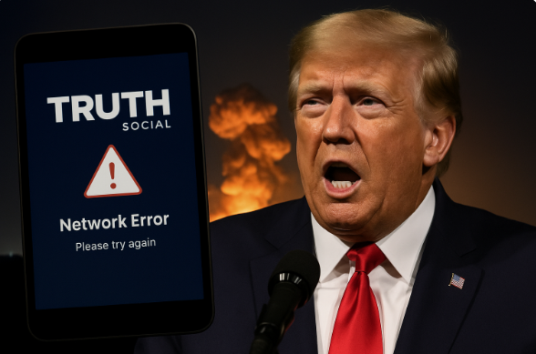 Trumps Bomben-Post crasht Truth Social – digitale Propaganda mit Kollateralschaden.