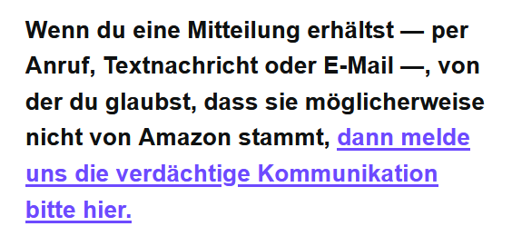 Amazon bittet um Hinweise zu versuchtem Bestellbestätigungsbetrug