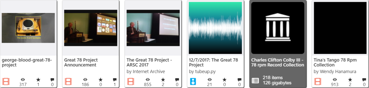 Das "Great 78 Project" des Internet Archive