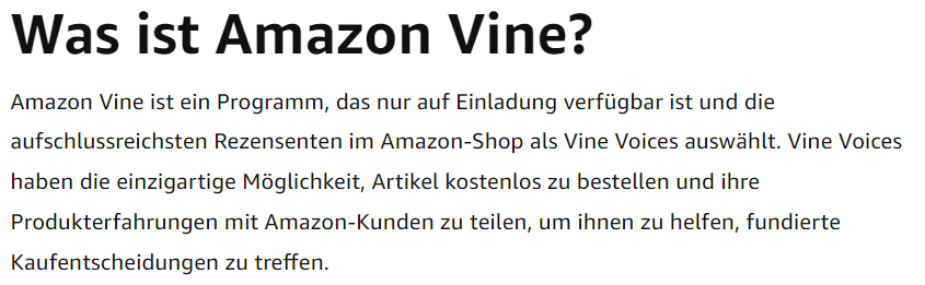 Vine Voices von Amazon