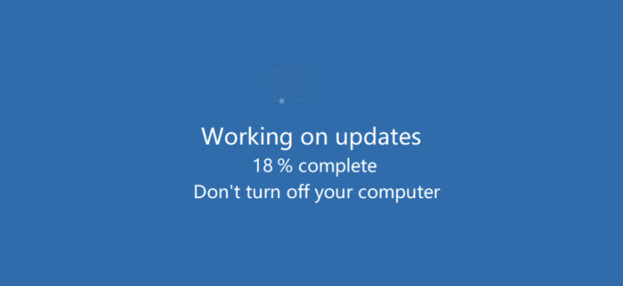 Ein von Mad Liberator gefälschter Windows Update-Bildschirm