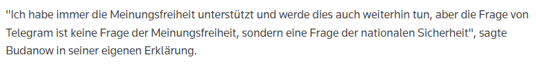 Kyrylo Budanov über das Verbot von Telegram in der Ukraine