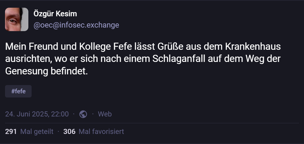 Fefe ist im Krankenhaus