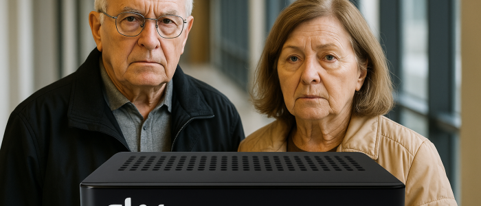 Billigfernsehen aus dem Hinterhof – ein Seniorenpaar mischt die Szene auf.