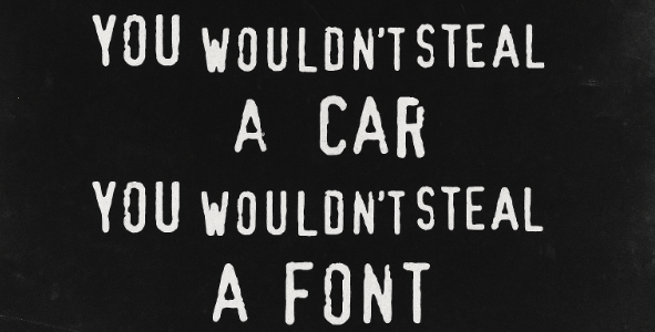 You wouldn’t steal a car?“ – aber wohl eine Schriftart. Fontgate im Anti-Piraterie-Spot