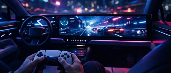 PlayStation im Auto: Hightech-Inszenierung trifft auf Remote-Play-Realität.