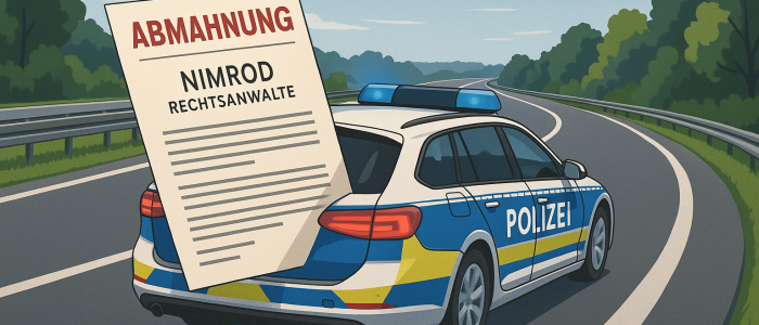 Symbolisch auf Verfolgungsjagd: Nimrod Rechtsanwälte bringen ihre Abmahnungen für den „Autobahn Polizei Simulator“ direkt auf die Autobahn.