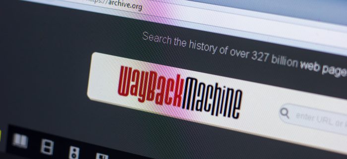 Homepage des Internet Archive auf einem PC-Bildschirm