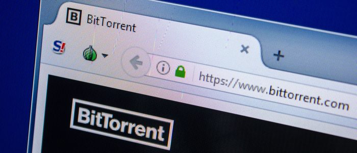 Startseite der BitTorrent-Website auf einem PC-Bildschirm